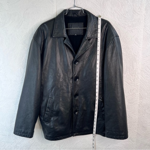 Arma Men's Black Leather Jacket Size Medium - Picture 4 of 10